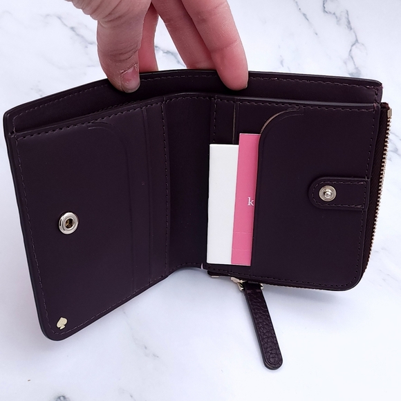 Kate Spade - Bifold Tropical Leather Wallet - Pink Multicolor - Picture 5 of 8